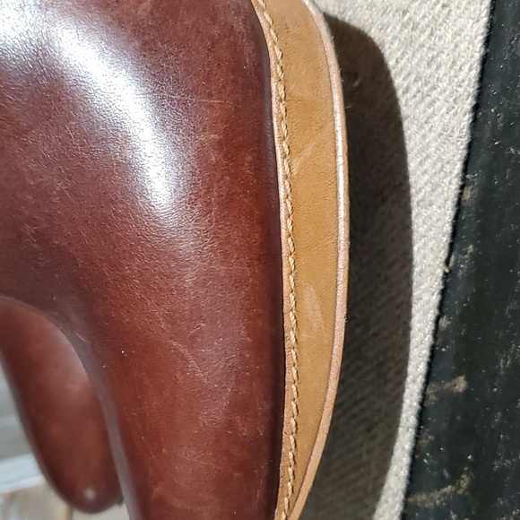 VINTAGE RETRO FOSSIL ALLISON BROWN TWO TONE HEELED BOOTS SIZE 8.5 LEATHER - Picture 8 of 15